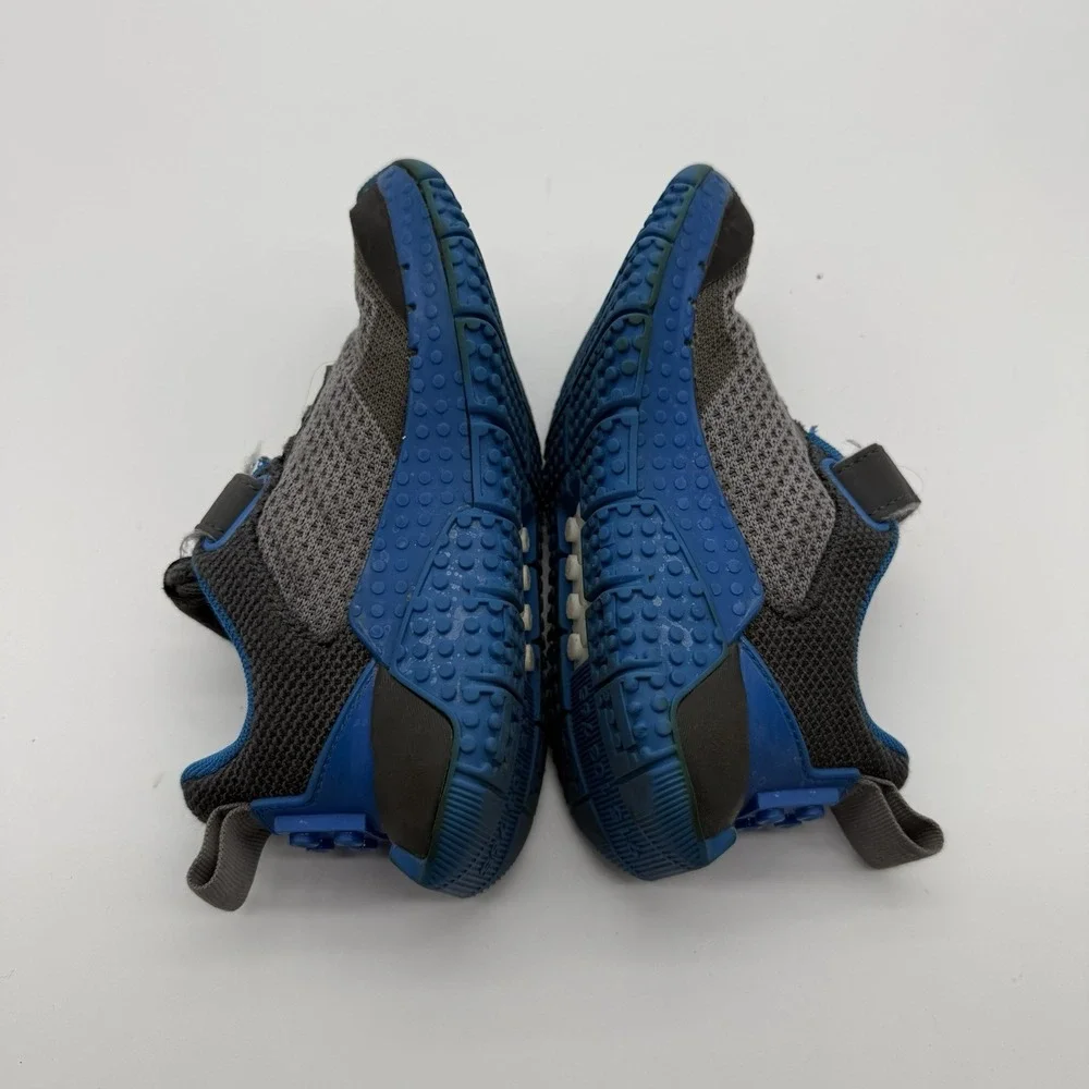Adidas x LEGO Kids Sneakers size 11K Gray Blue hook and loop Strap Running Shoe